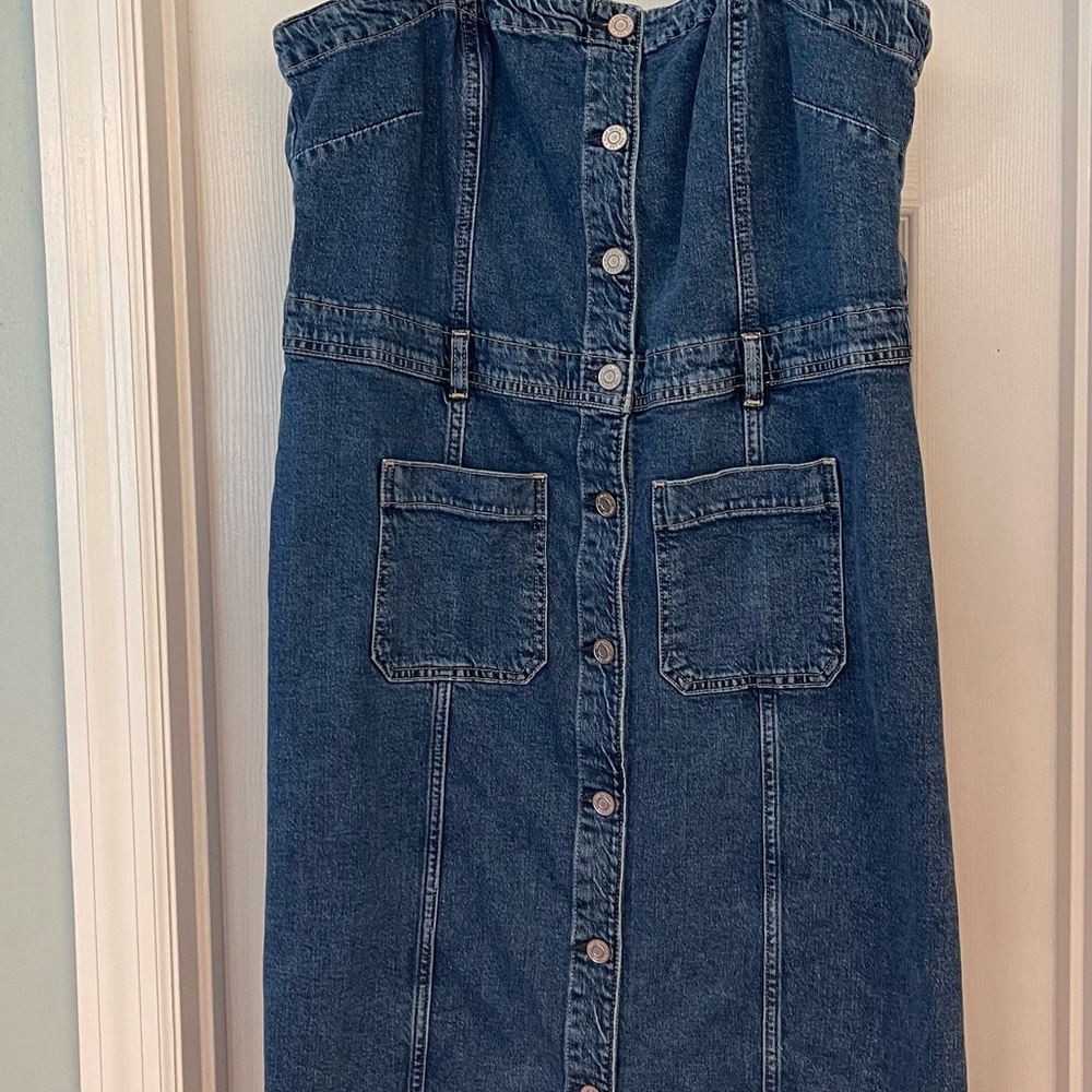 Gap Denim Button-Down midi Dress women’s size 16